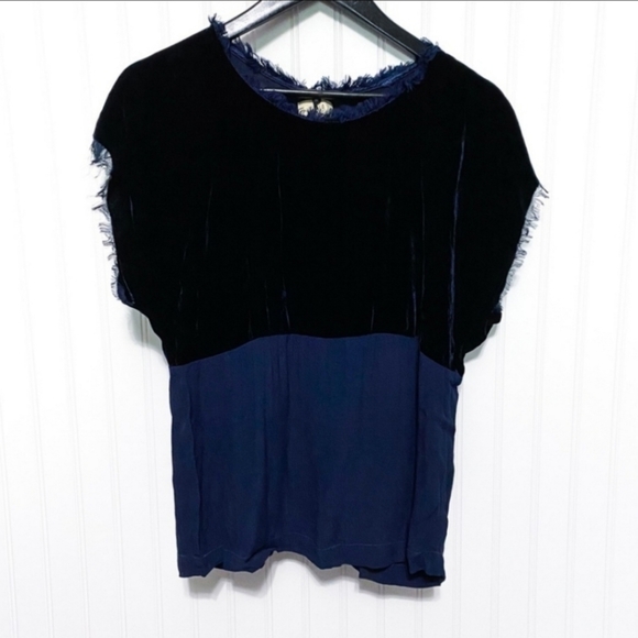 NWT Anthropologie Tina Jo Silk Bend Velvet Blouse - Picture 3 of 11